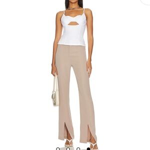 Revolve Leticia Split Flare Pant in Beige MAJORELLE size S NWT MSRP $188